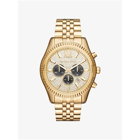 michael kors lexington black tone watch|Michael Kors chronograph gold.